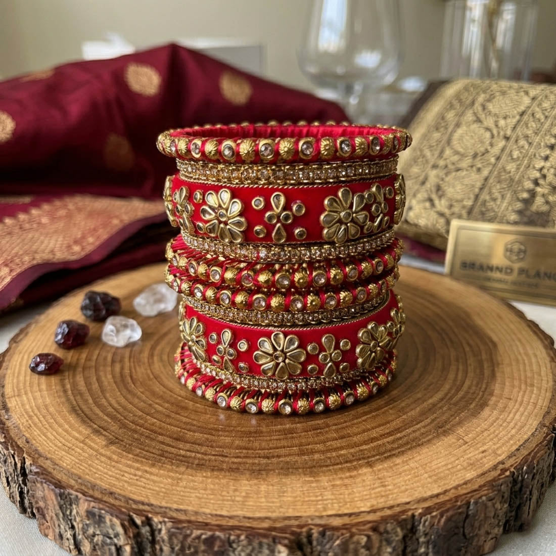 Red Color 1 Set Of Bangle Bridal Traditional Jewelry