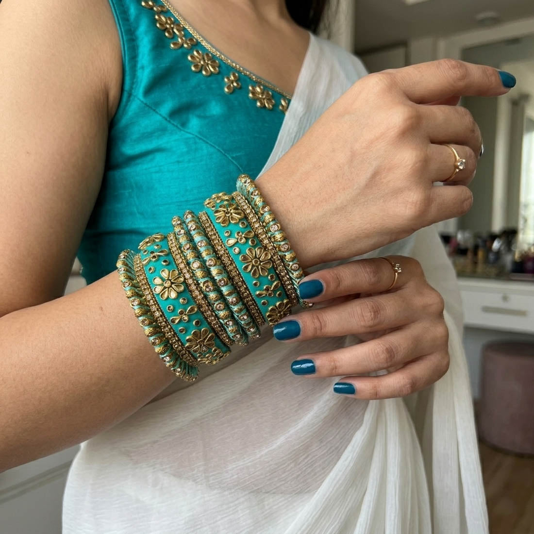 Rama Green Color 1 Set Of Bangle Traditional Stylish Jewelry