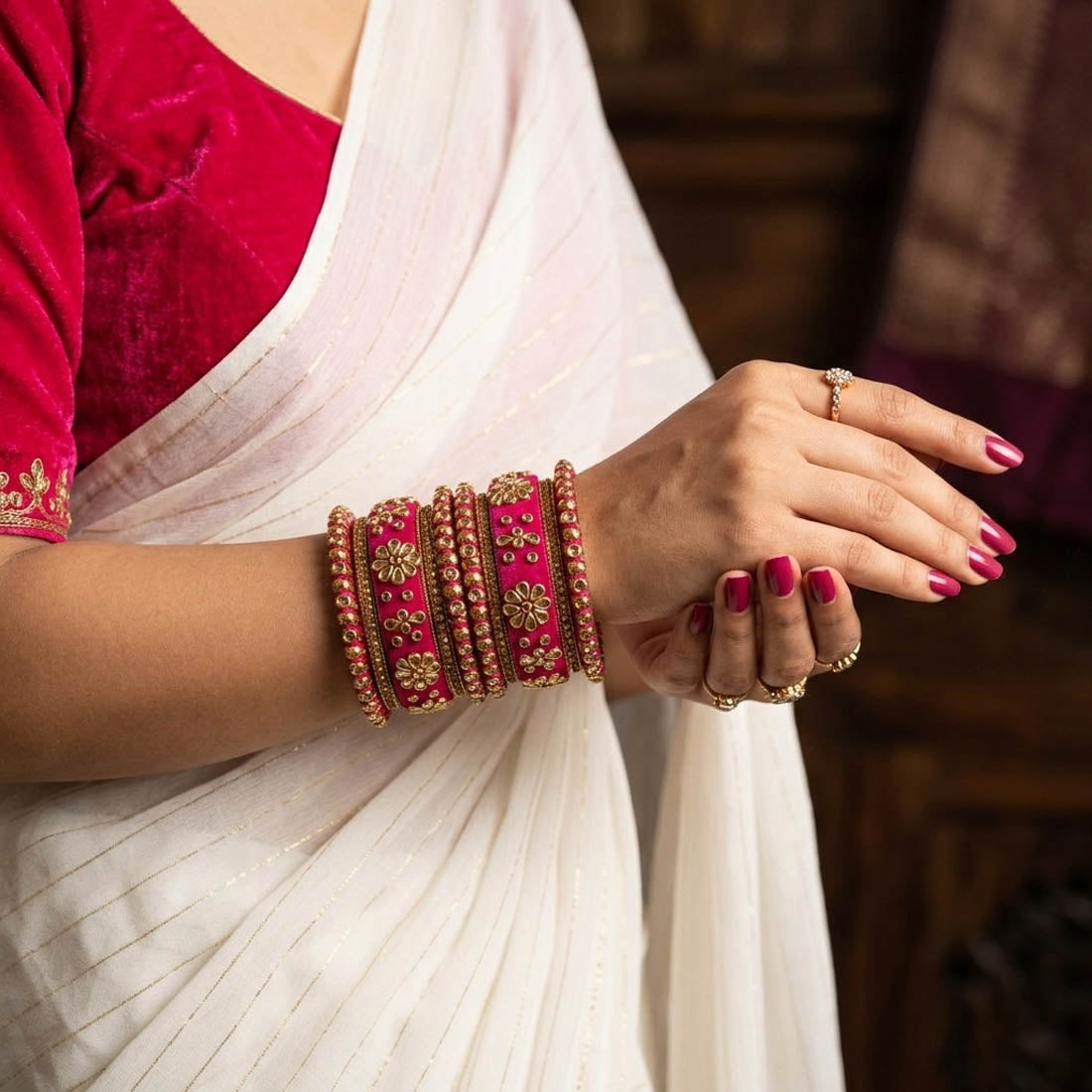 Rani Color 1 Set Of Bangle Bridal Traditional Jewelry