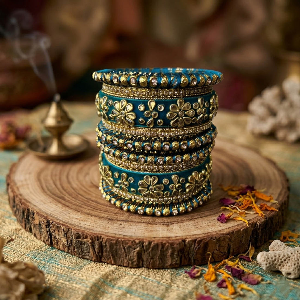 Turquoise Blue Color 1 Set Of Bangle Stylish Designer Jewelry