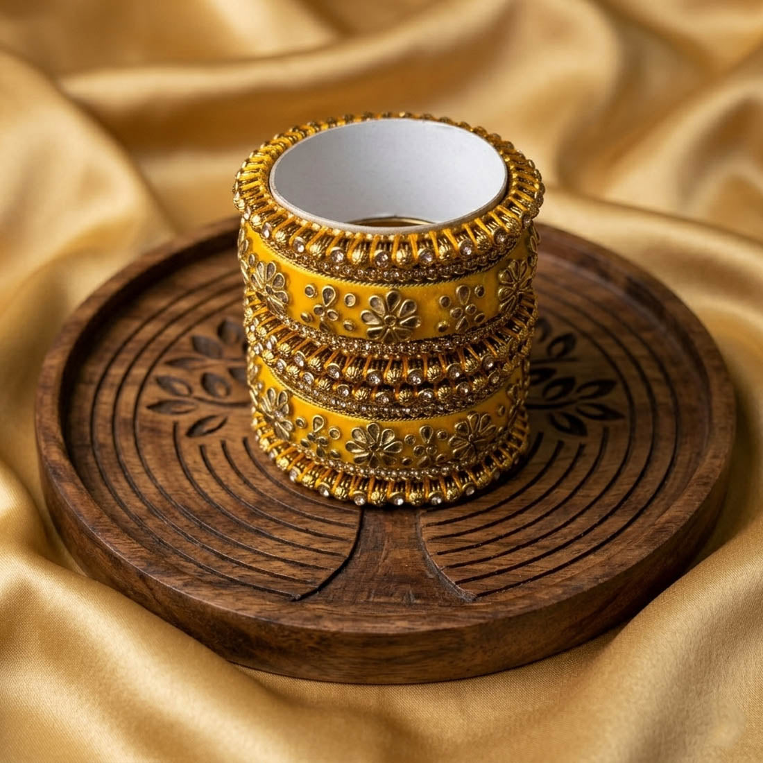 Yellow Color 1 Set Of Bangle Festive Traditional Jewelry