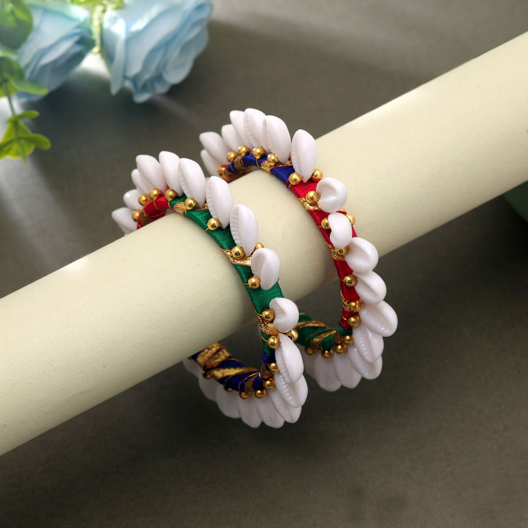 Multi Color Thread Bangle Set Stylish Traditional Wear