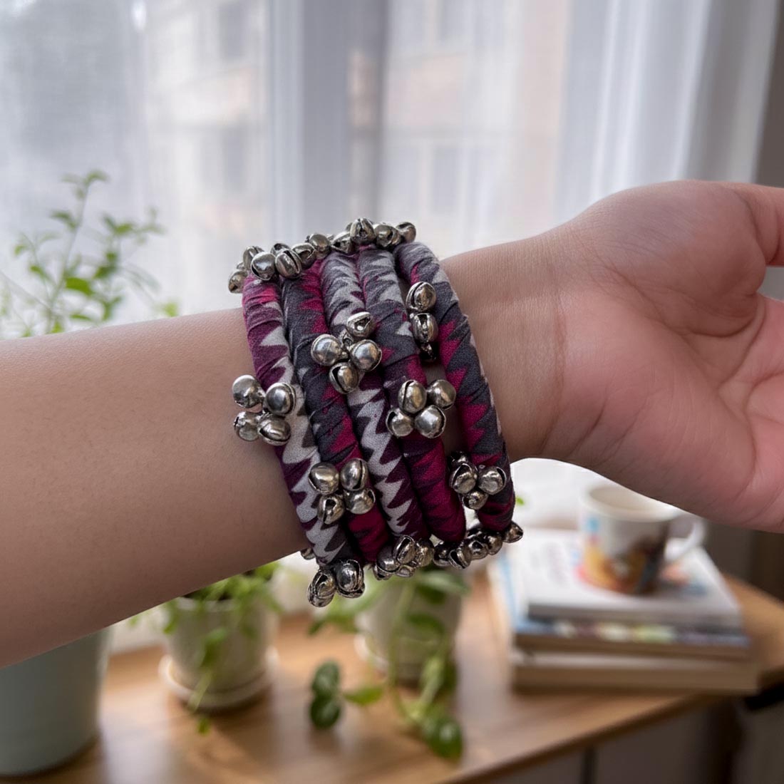 Multi Color Wooden Bangle – Handmade Finish