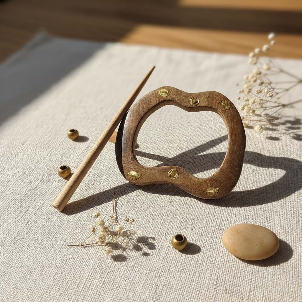 Brown Color Wooden Hair Pin Offering Durable Wooden Craftsmanship Perfect For Festive And Cultural Looks