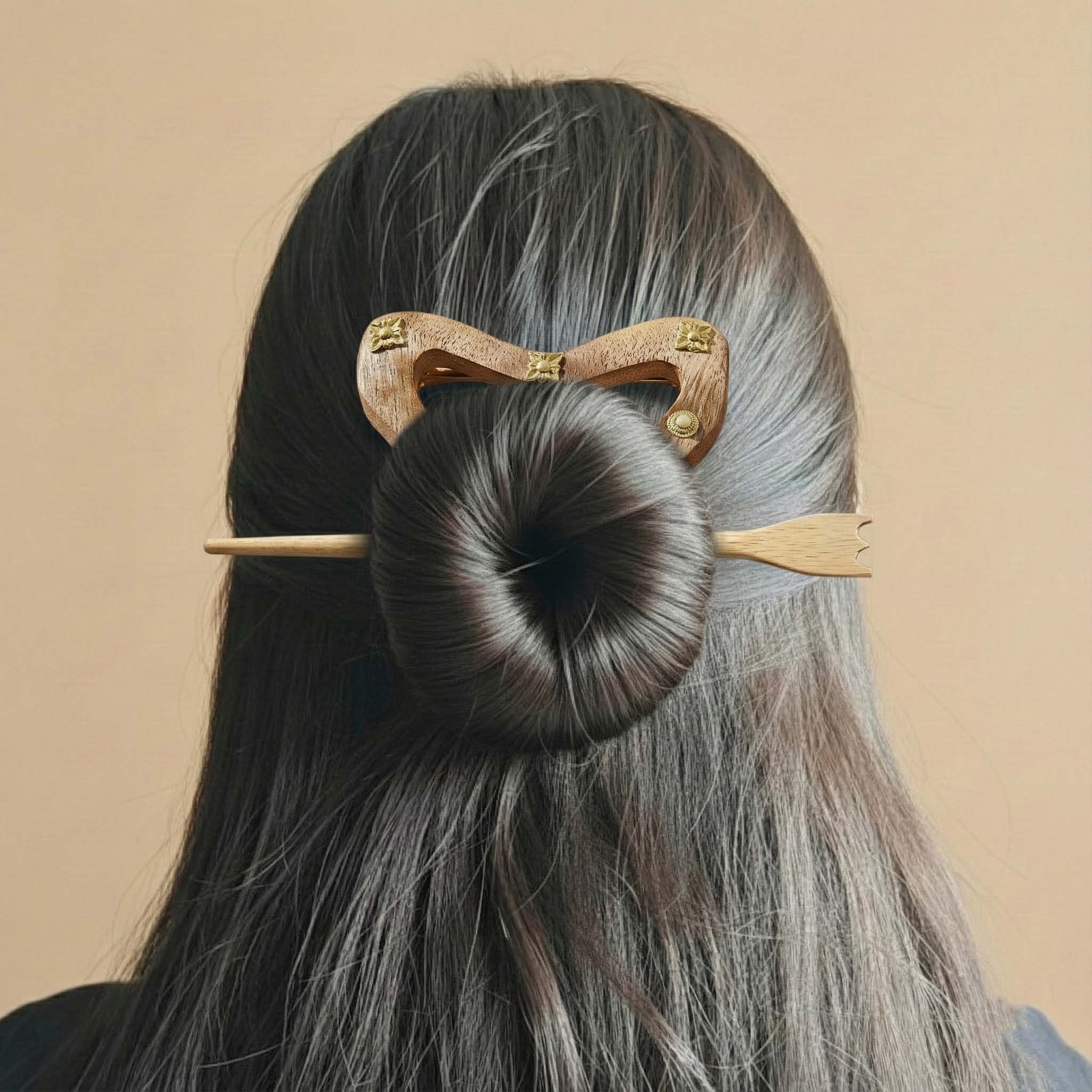 Beautiful Brown Color Wooden Hair Pin Crafted To Bring Earthy Elegance To Traditional Hairstyles