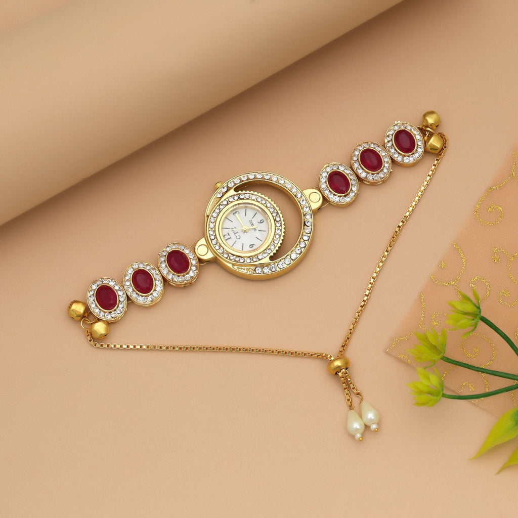 Rani Color Kundan Watch Daily Wear