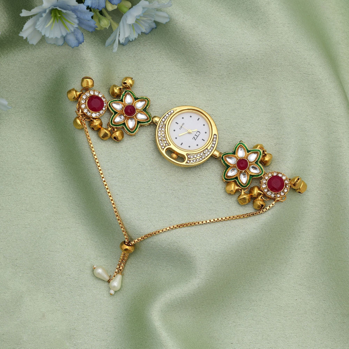 Rani & Green Color Kundan Watch Ethnic Designer