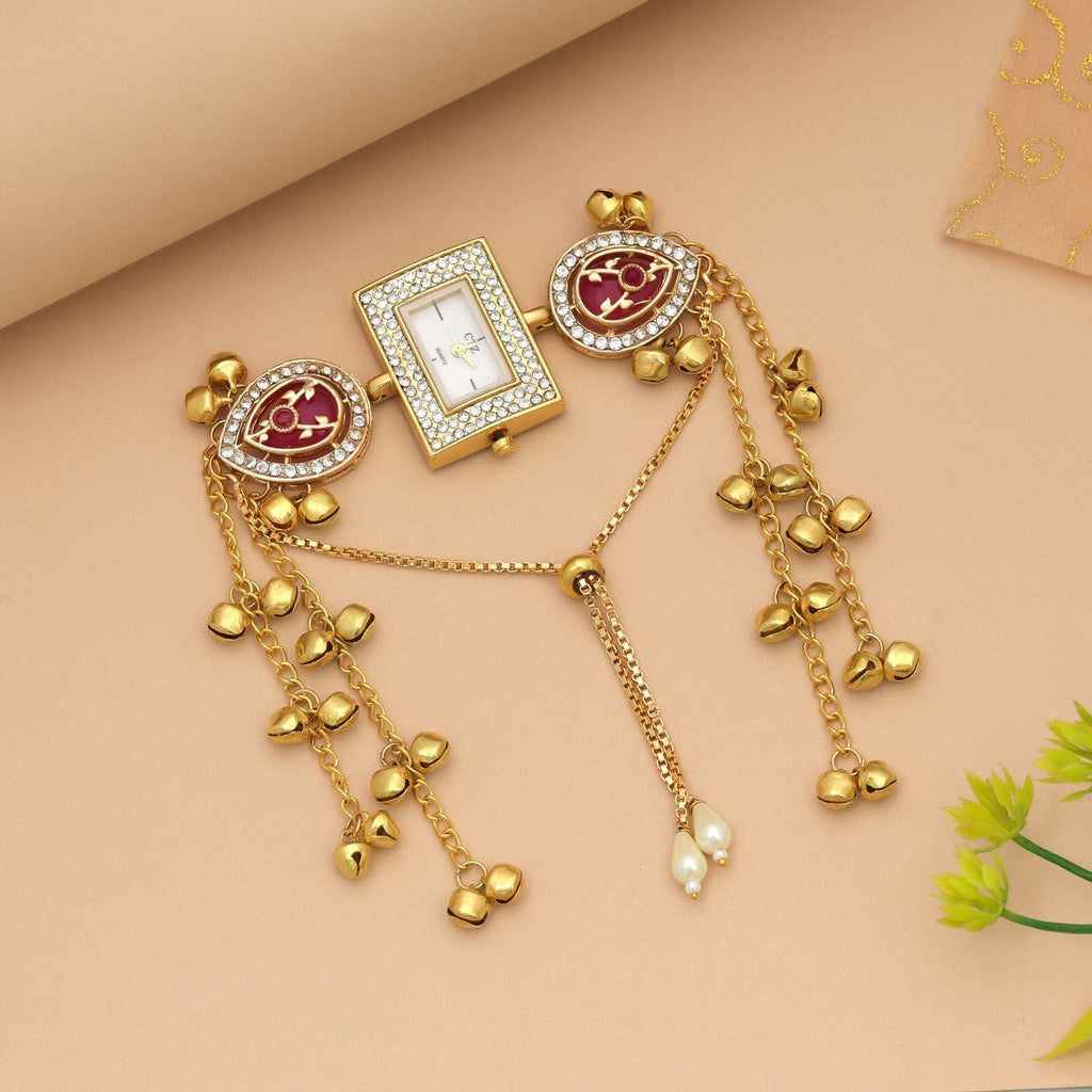 Rani Color Kundan Watch Daily Wear