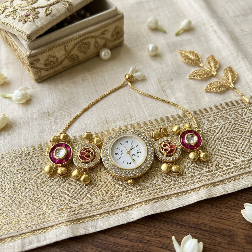 Rani Color Bracelet Kundan Watch