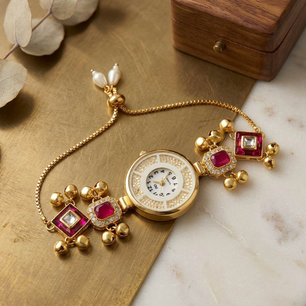 Rani Color Modern Kundan Watch