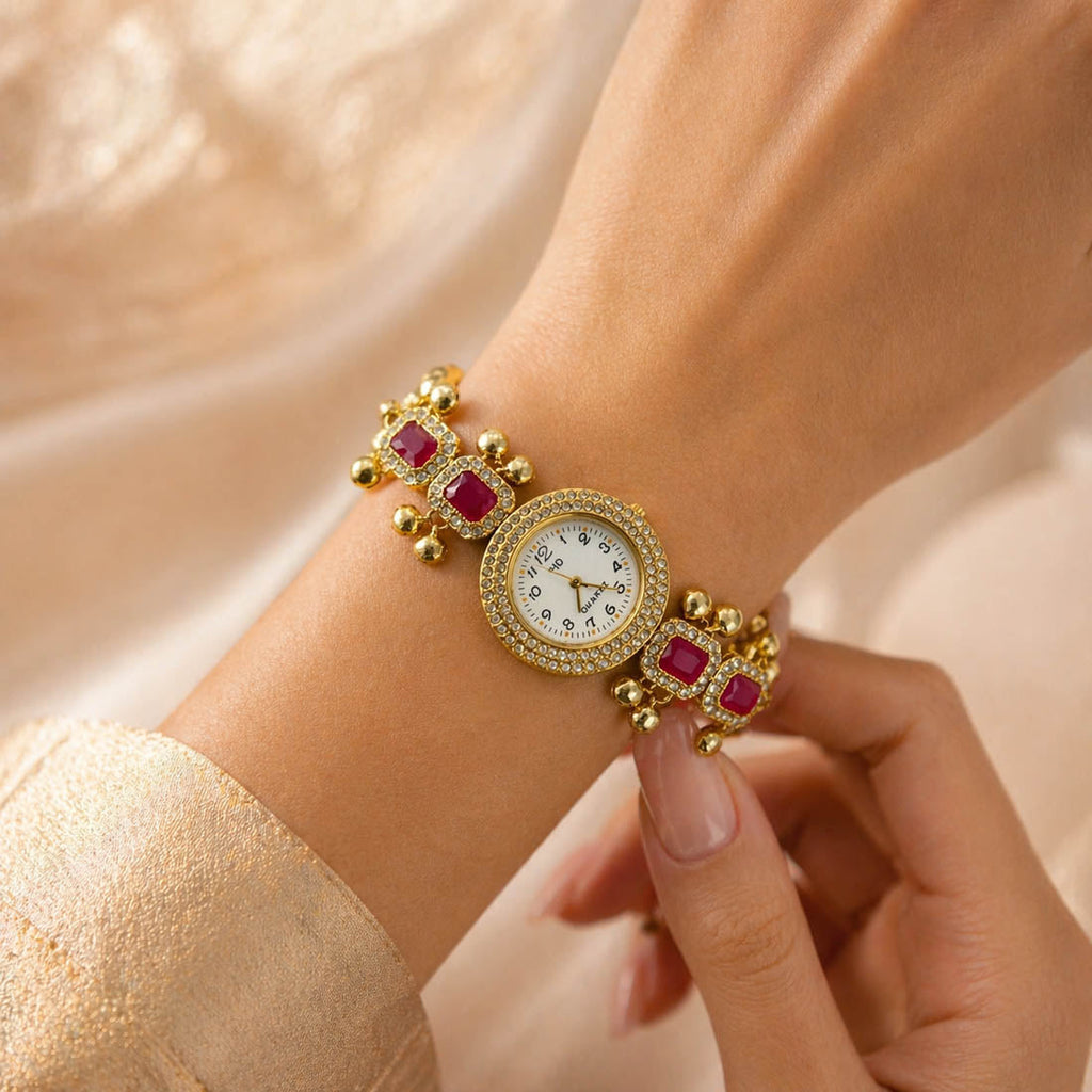 Rani Color Luxury Kundan Watch