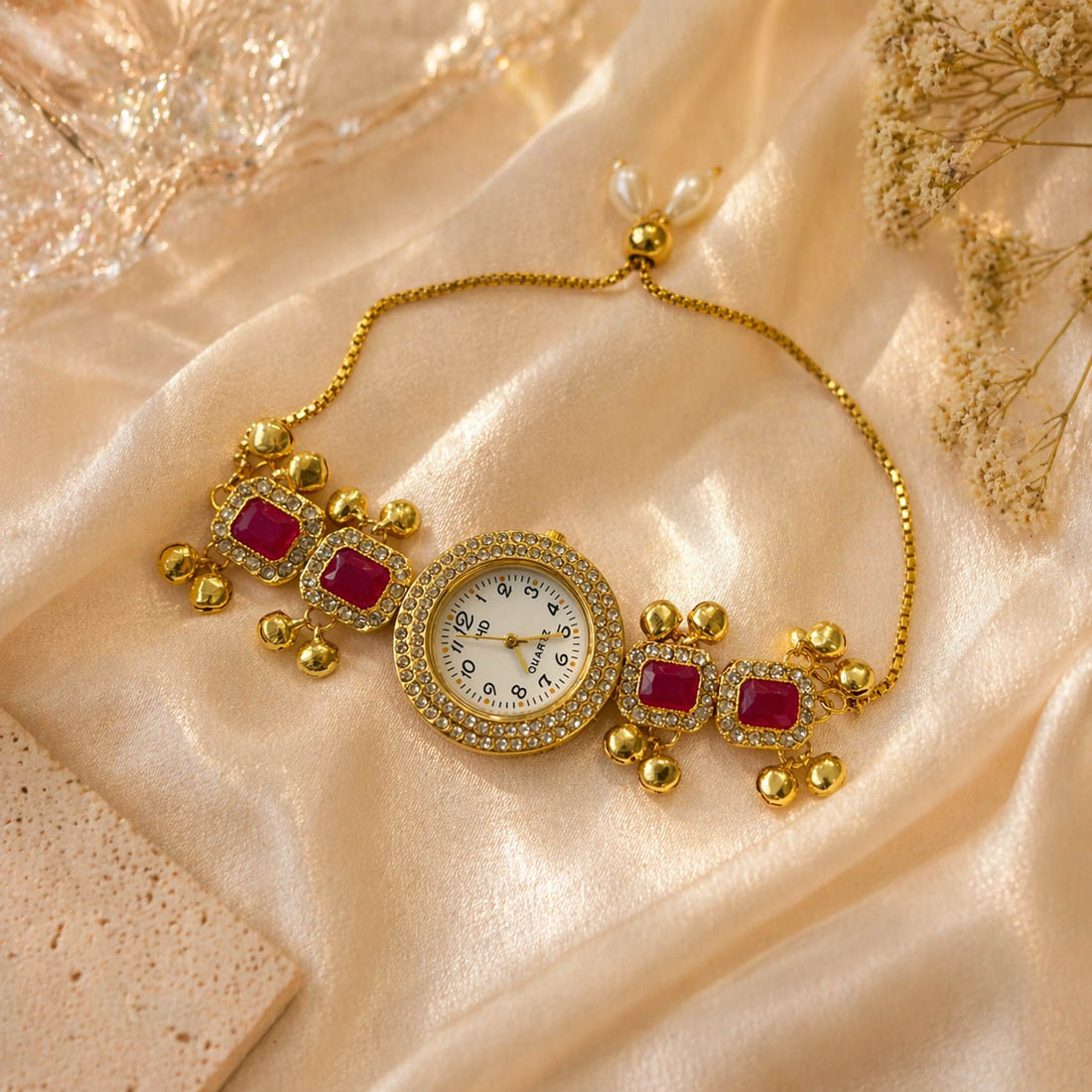 Rani Color Luxury Kundan Watch