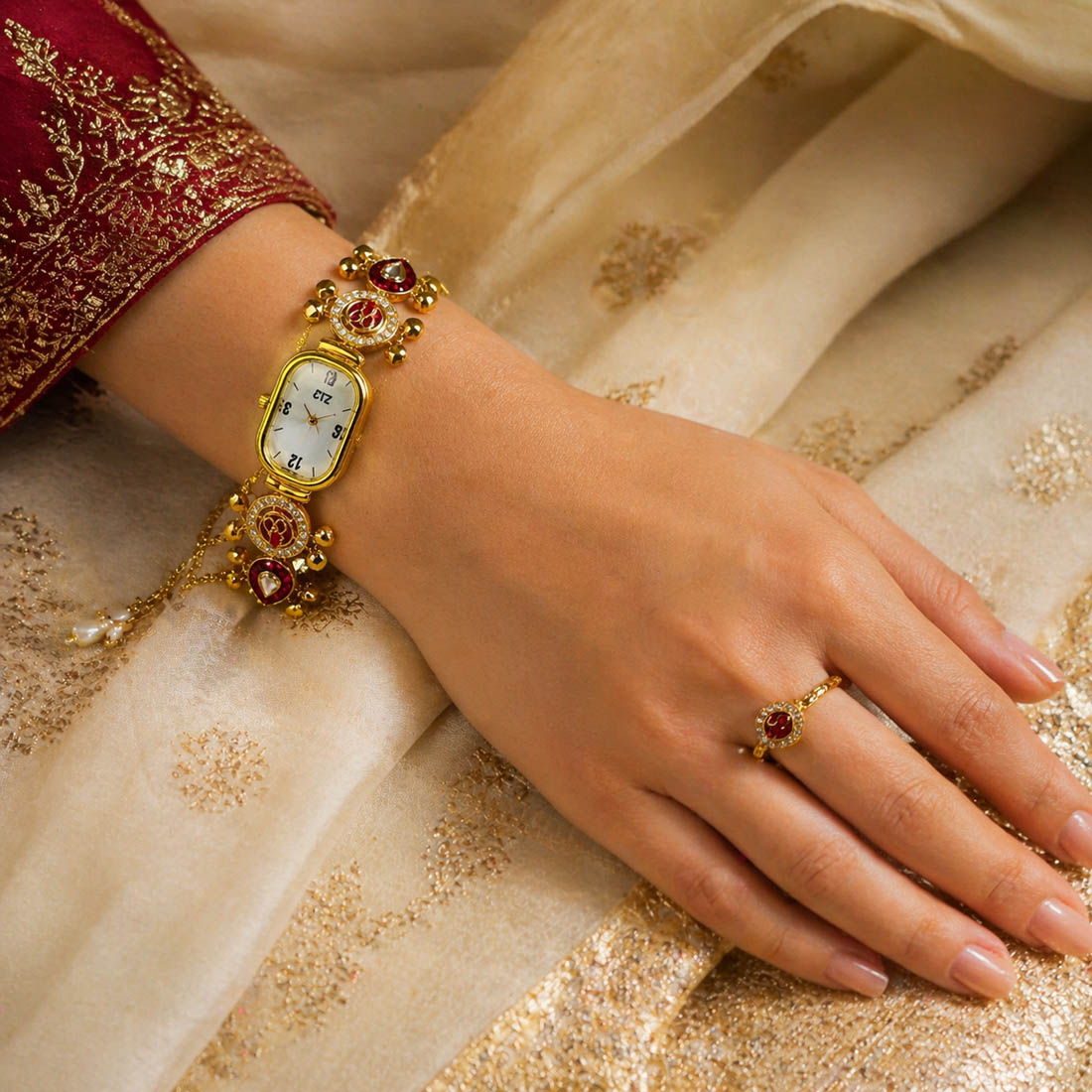 Rani Color Premium Kundan Watch