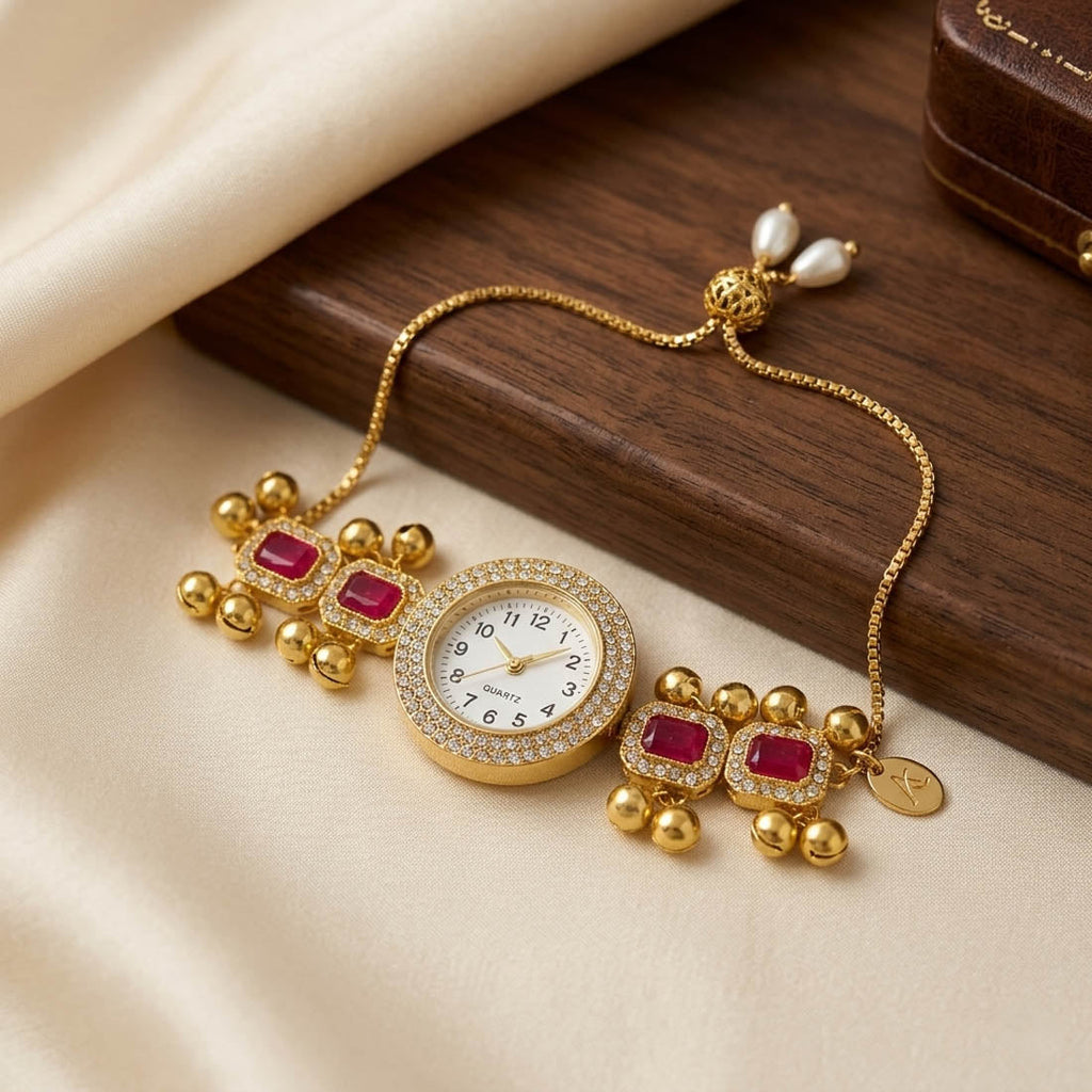 Rani Color Modern Kundan Watch