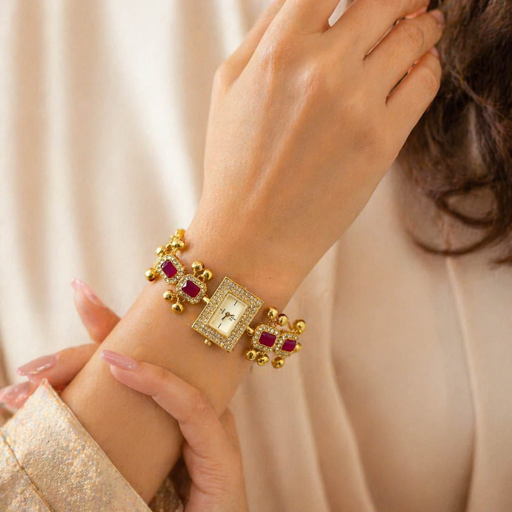 Rani Color Bracelet Kundan Watch