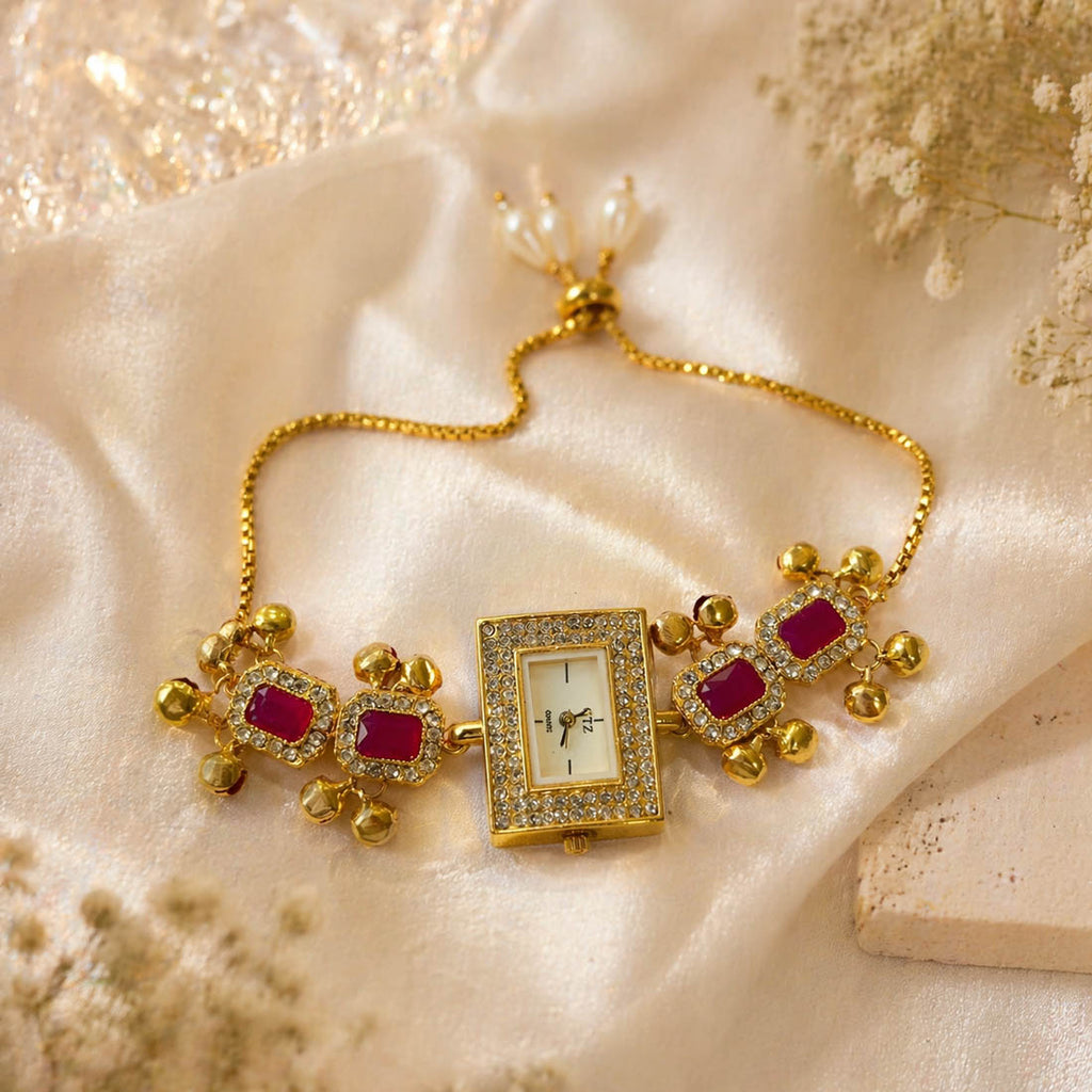 Rani Color Bracelet Kundan Watch