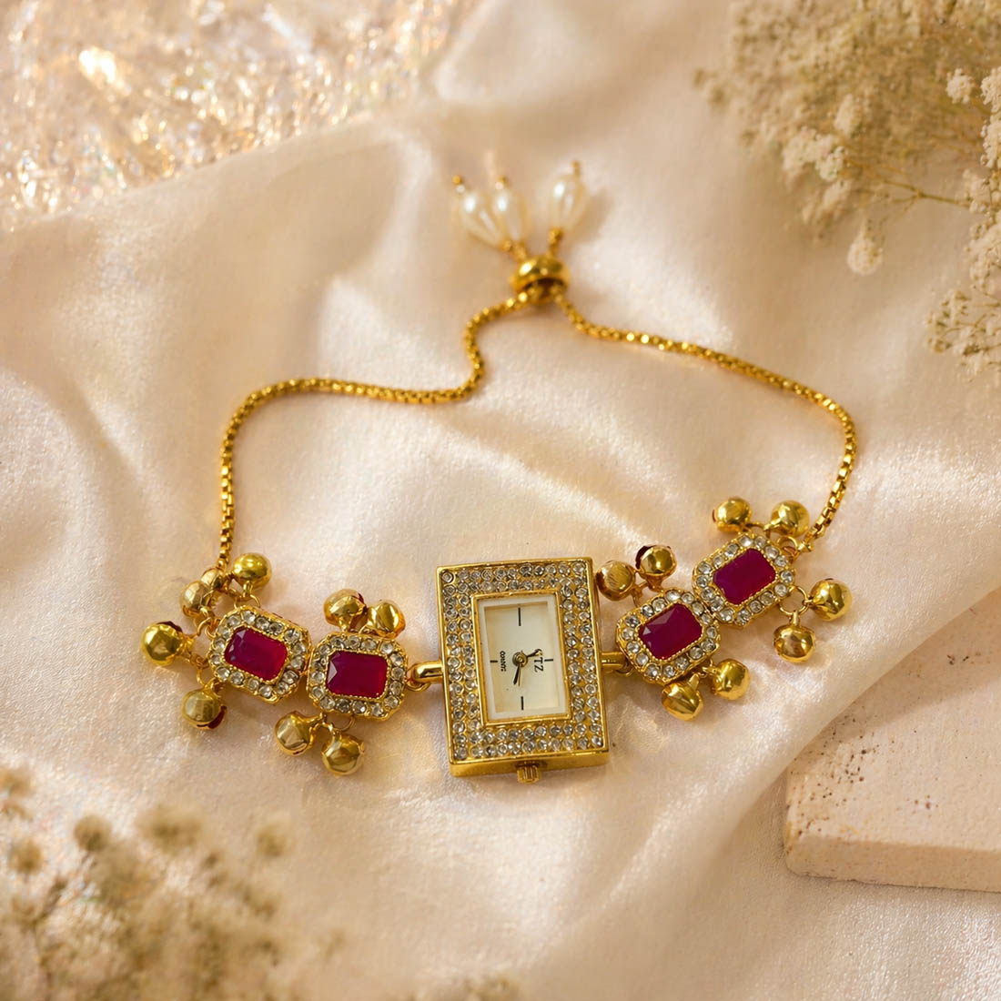 Rani Color Bracelet Kundan Watch