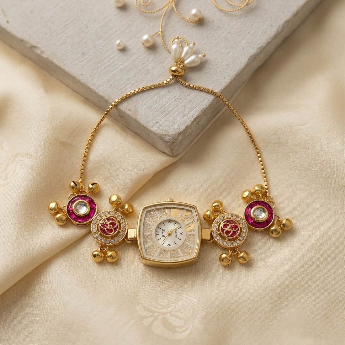 Rani Color Luxury Kundan Watch