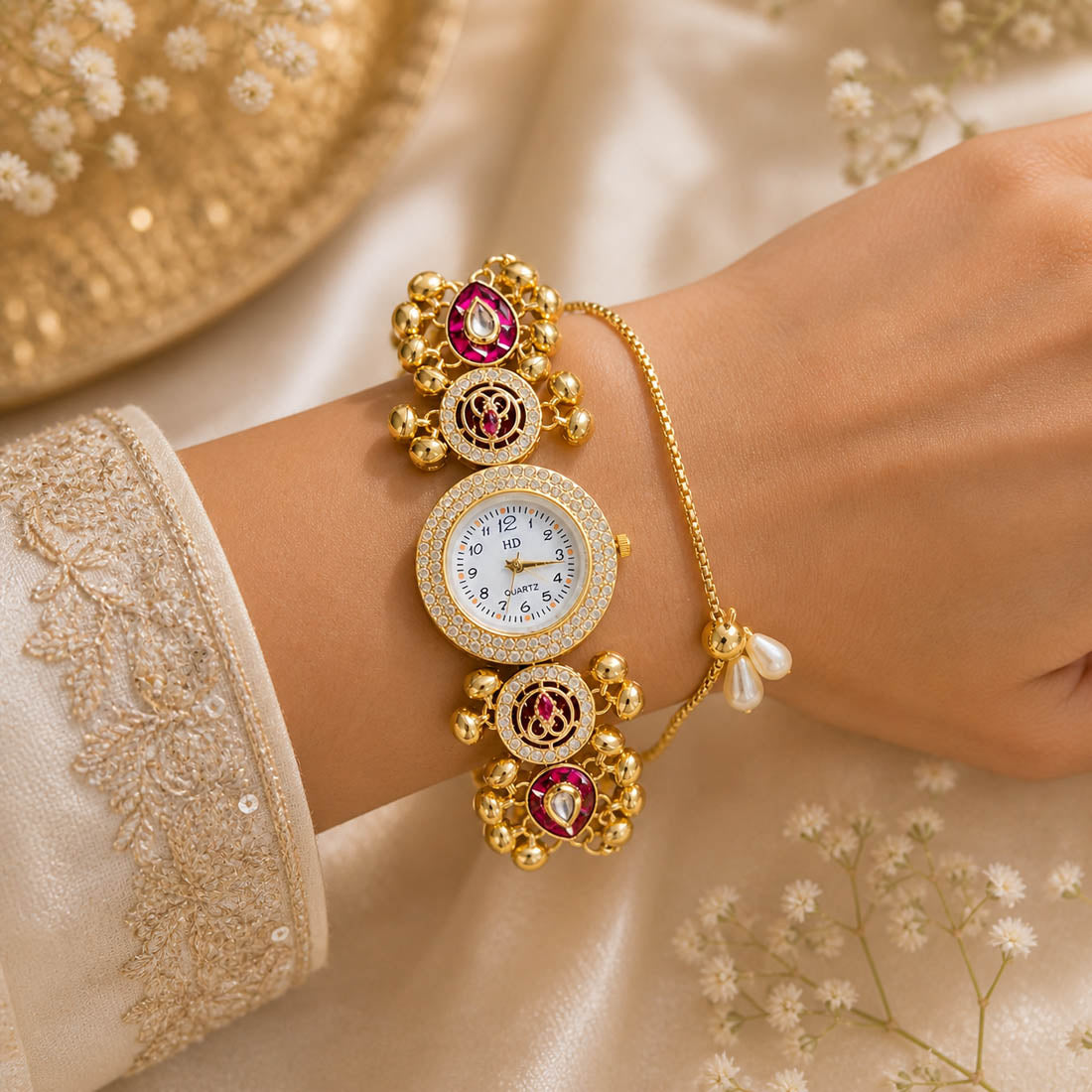 Rani Kundan Watch for Girls & Women Ethnic Style