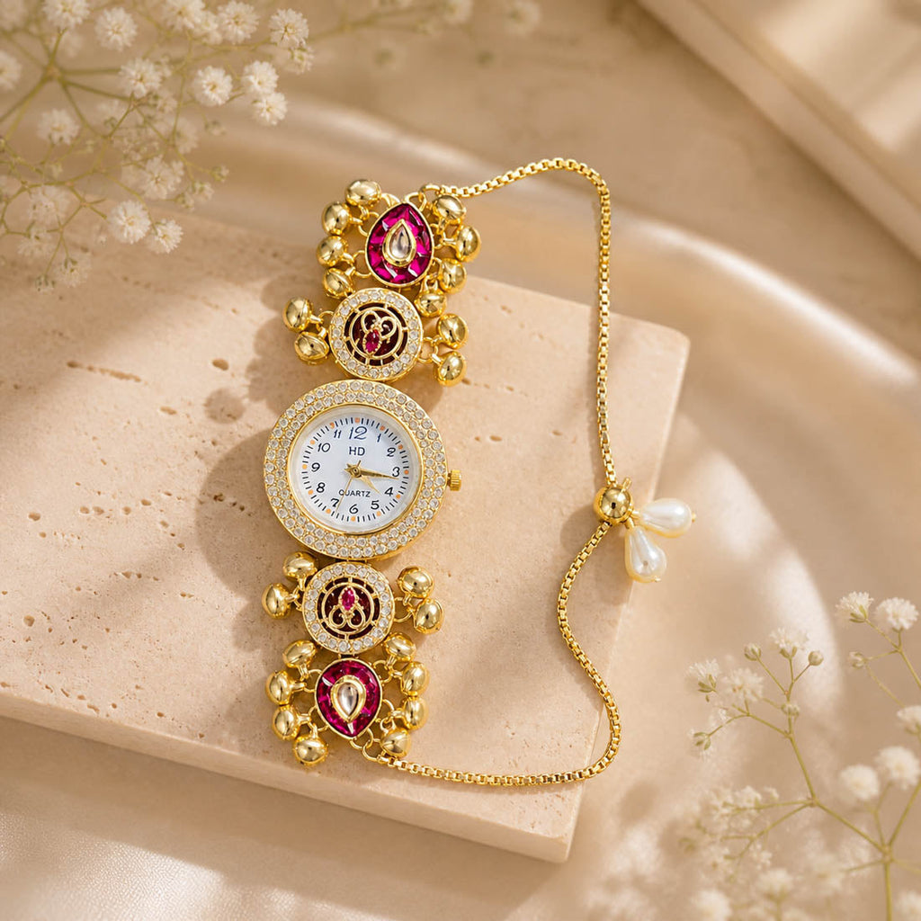 Rani Kundan Watch for Girls & Women Ethnic Style