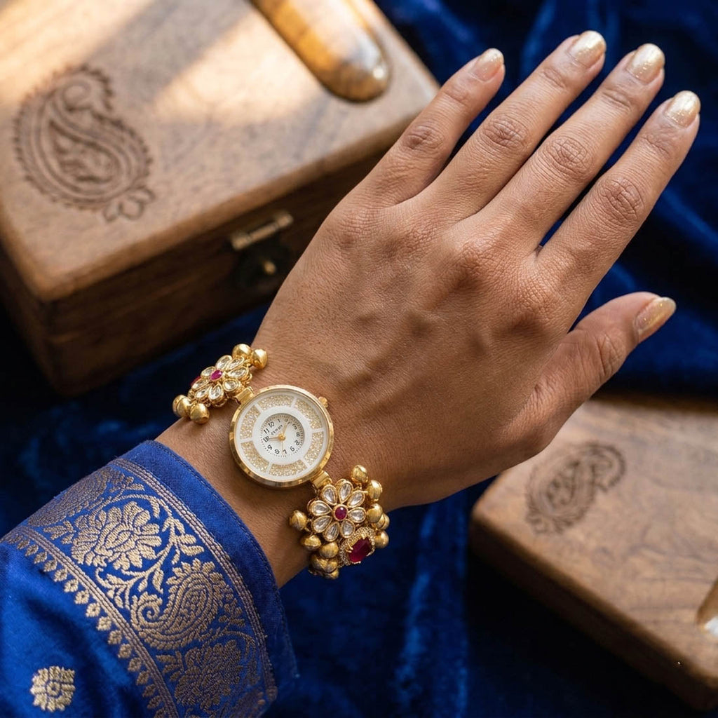 Rani Kundan Watch for Girls & Women Bridal Design