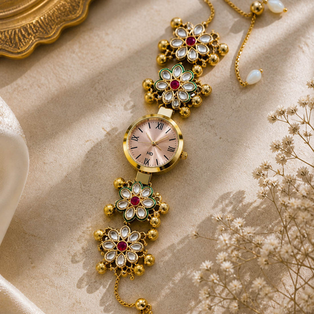 Rani Kundan Watch for Girls & Women Fusion Style