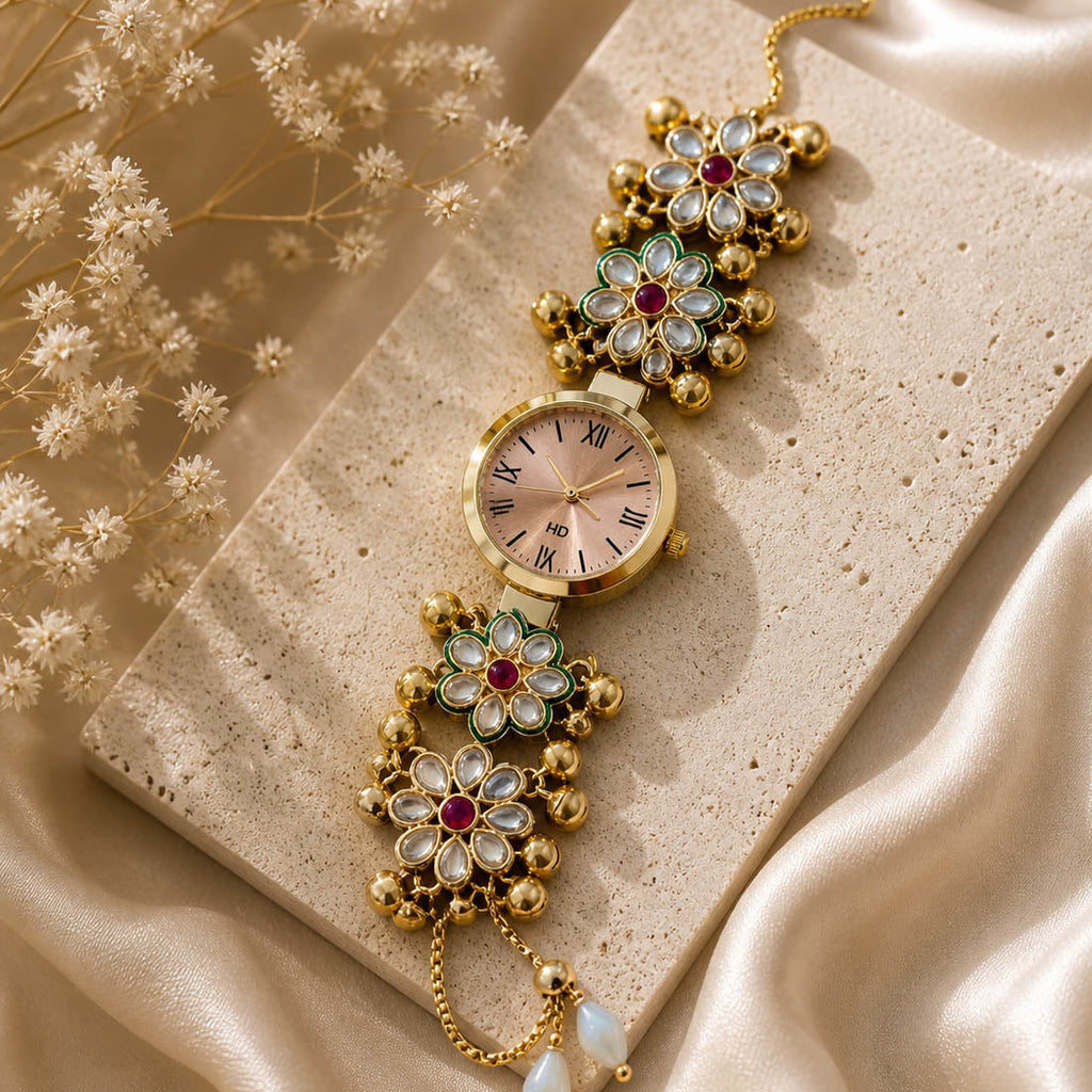Rani Kundan Watch for Girls & Women Fusion Style