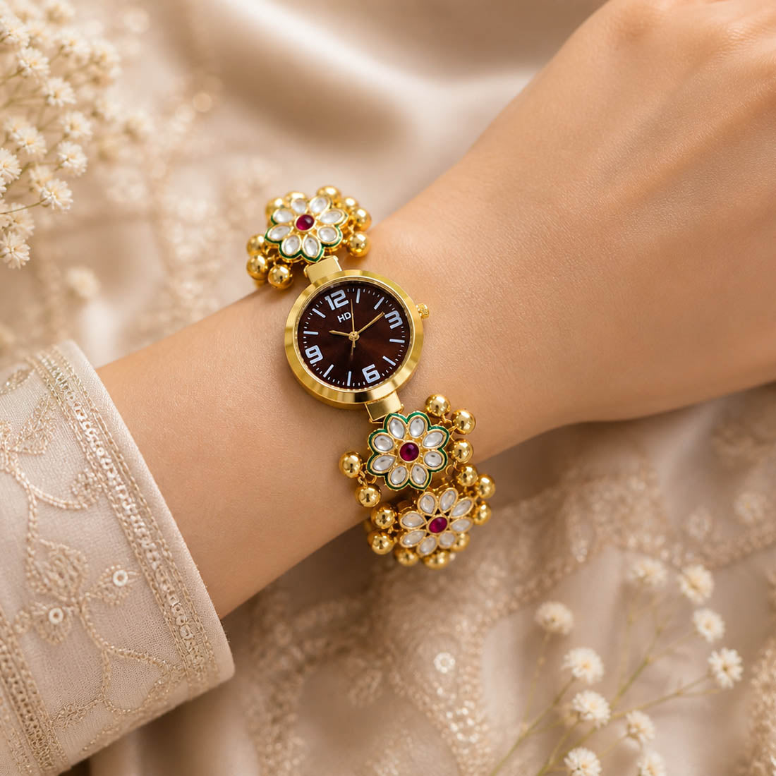 Rani Kundan Watch for Girls & Women Wedding Wear
