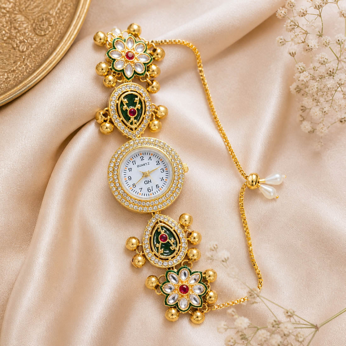 Rani & Green Kundan Watch Ethnic Design