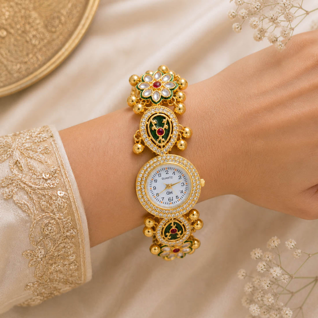 Rani & Green Kundan Watch Ethnic Design