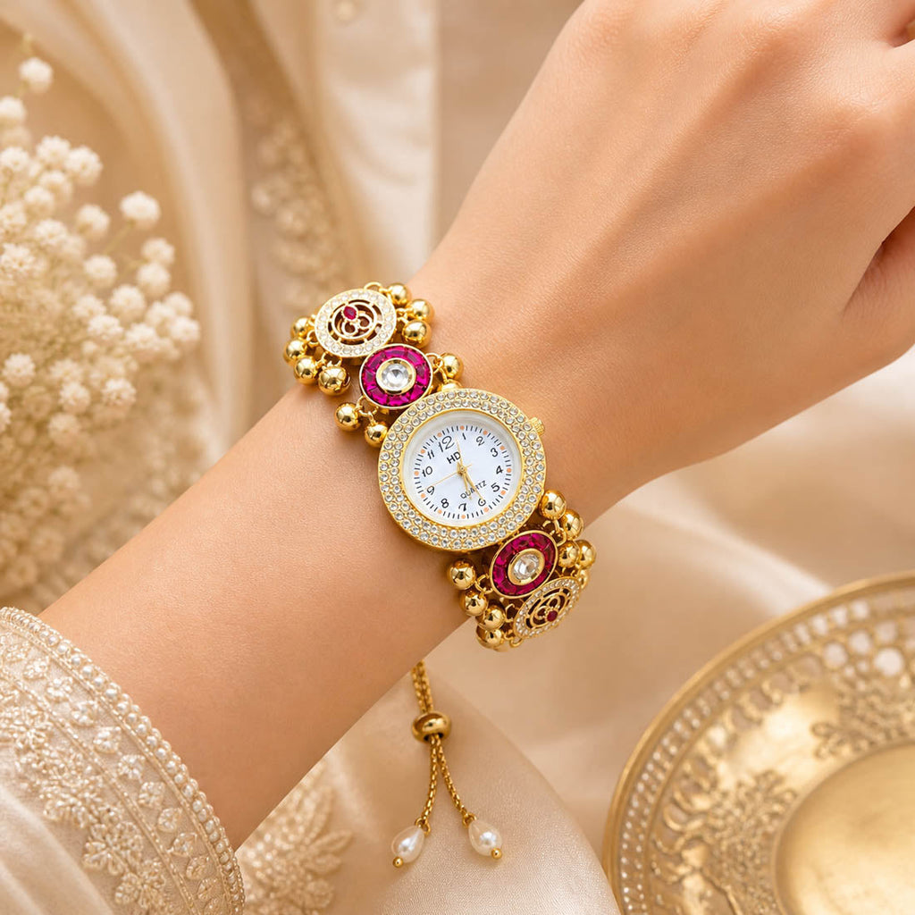 Rani Kundan Watch for Girls & Women Wedding Style