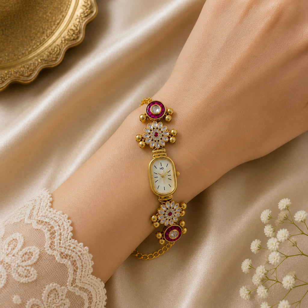 Rani Kundan Watch for Girls & Women Party Wear