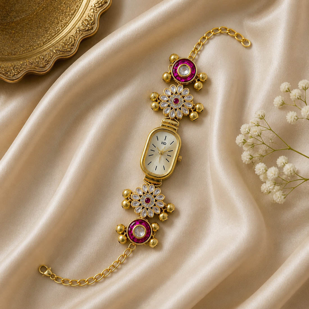 Rani Kundan Watch for Girls & Women Party Wear