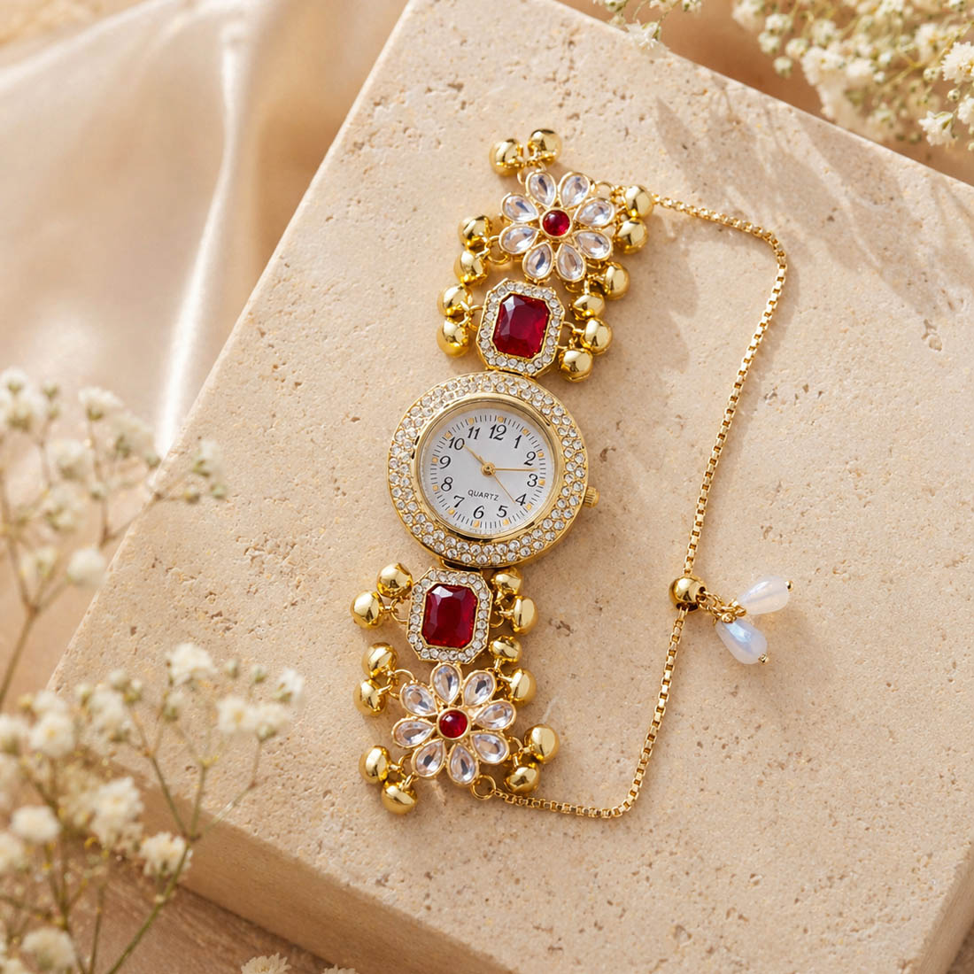 Rani Color Kundan Watch For Girls & Women Party Collection