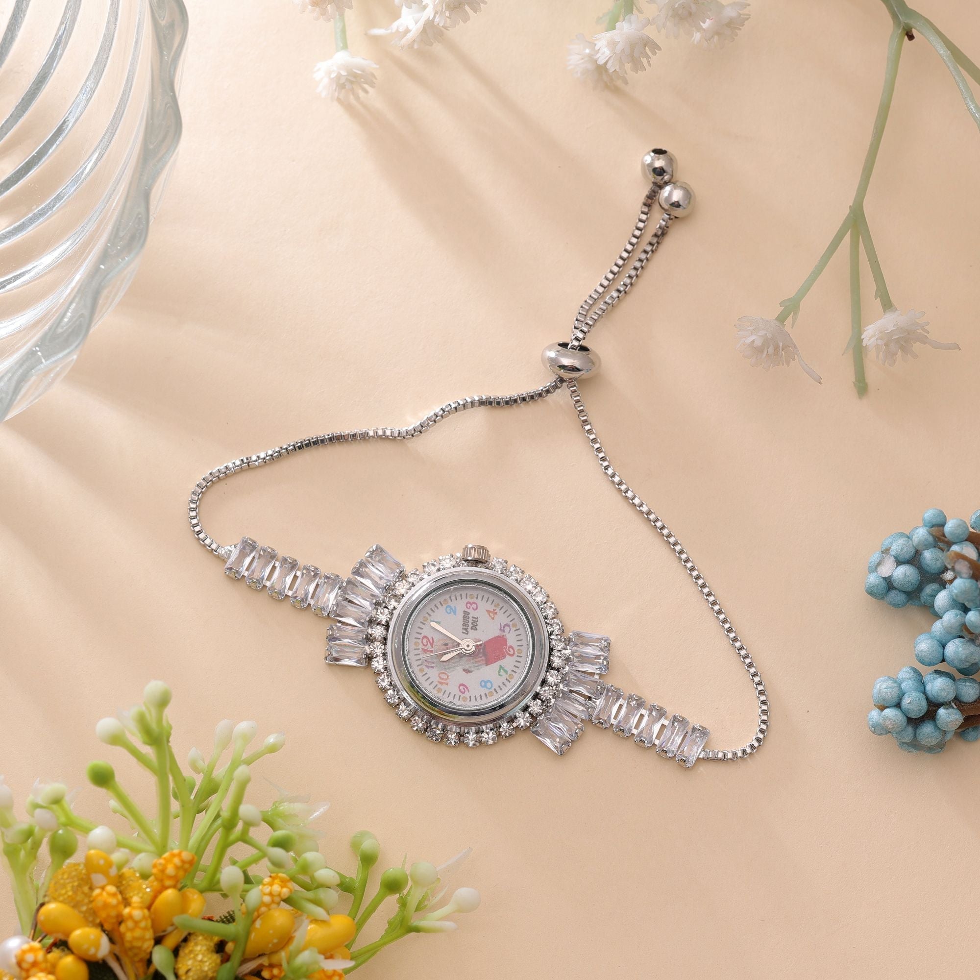 Silver Plated Watch For Girls & Women with Stylish Design