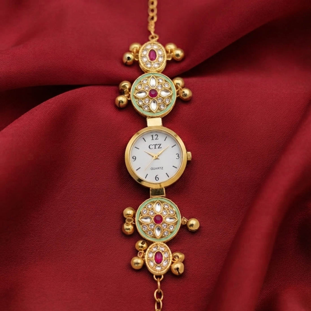 Graceful Powder Pink Color Designer Dial Fashion Watch For Girls & Women