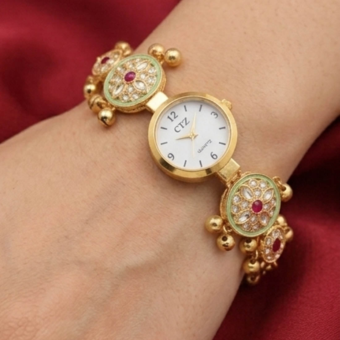 Graceful Powder Pink Color Designer Dial Fashion Watch For Girls & Women